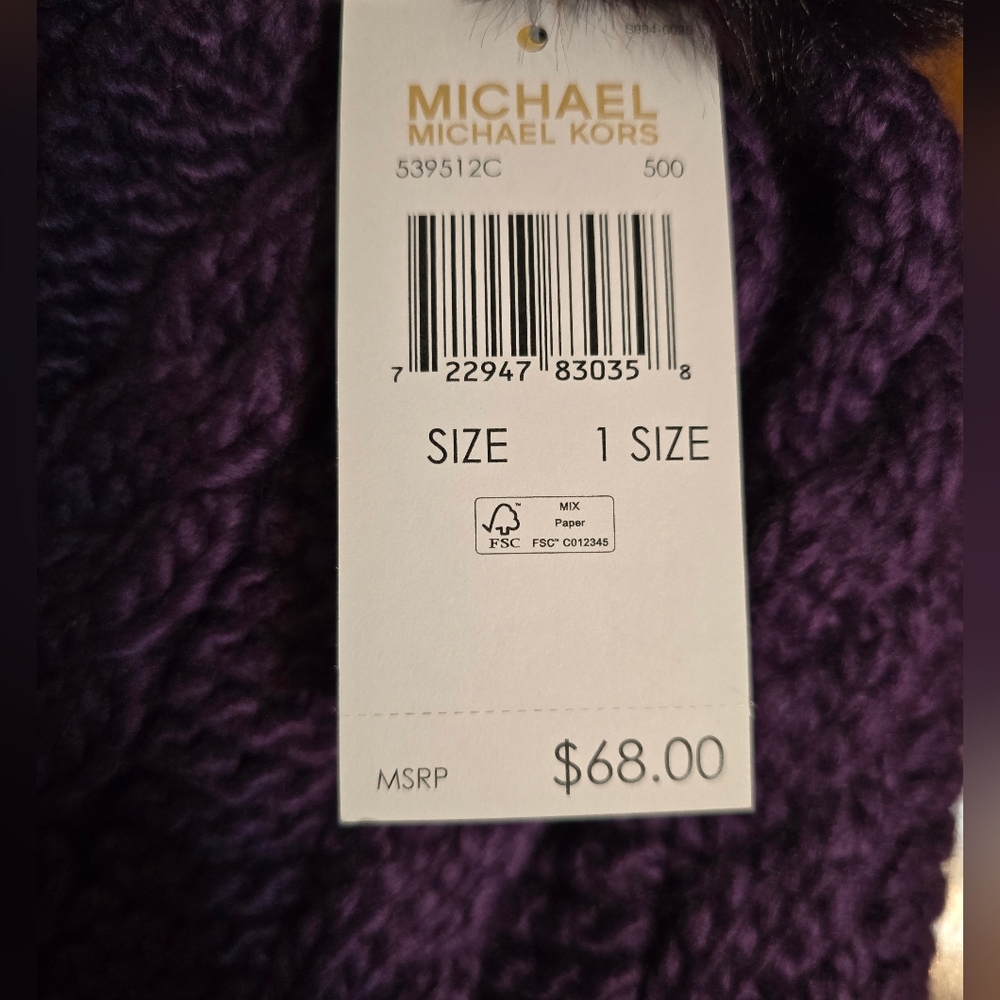 Michael Kors Beanie | Deep Purple - Picture 3 of 4